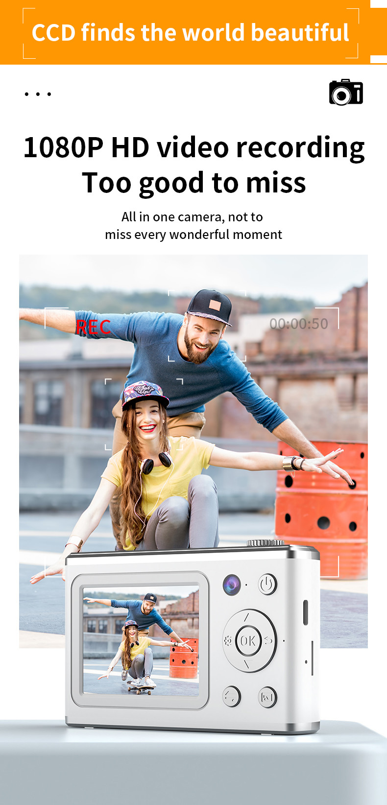Shakeproof CCD Digital Video Camcorder Camera For Selfies And Stunning Photos
