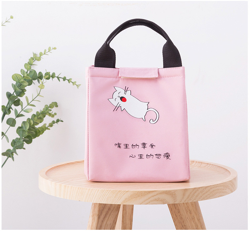 Wholesale Oxford Pink Children Soft Insulated Lunch Cooler Bag