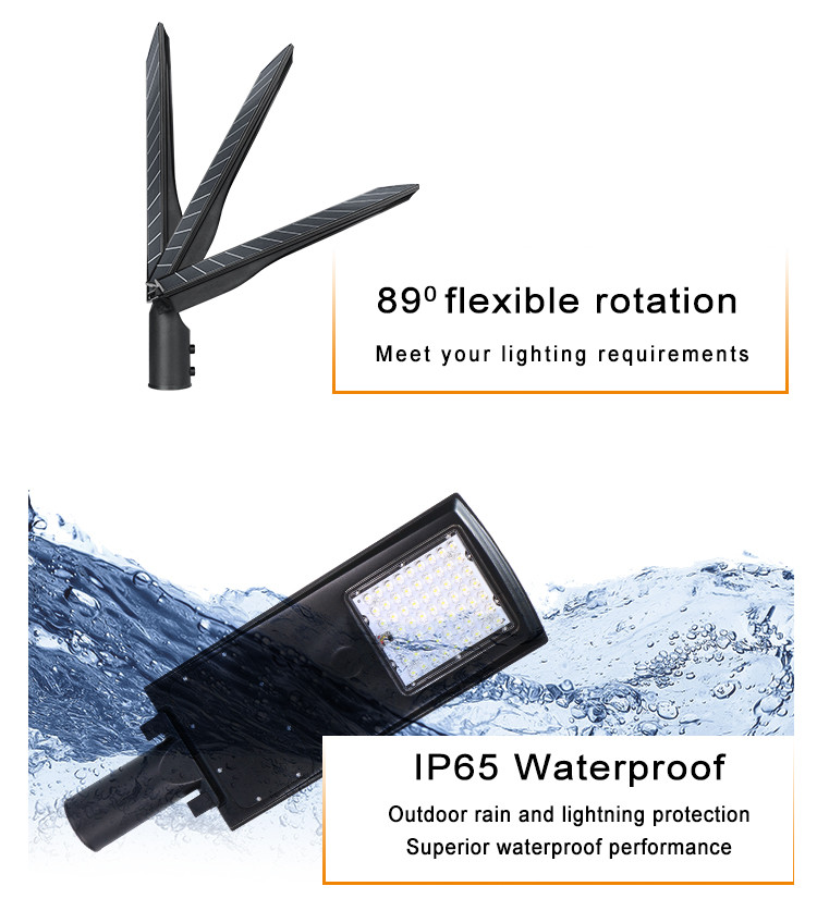 High Lumen 6000k Solar LED Street Light With Inbuilt Batteries IP65 Aluminum Dusk To Dawn