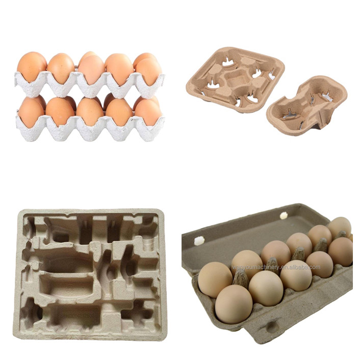 Customized Automatic Small Egg Tray Making Machine 7.5KW Vacuum Pump Low Failure
