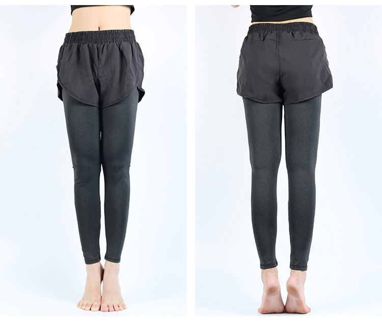 Two False Pieces Sweat Fitness Tights Leggings For Women Yoga Pants