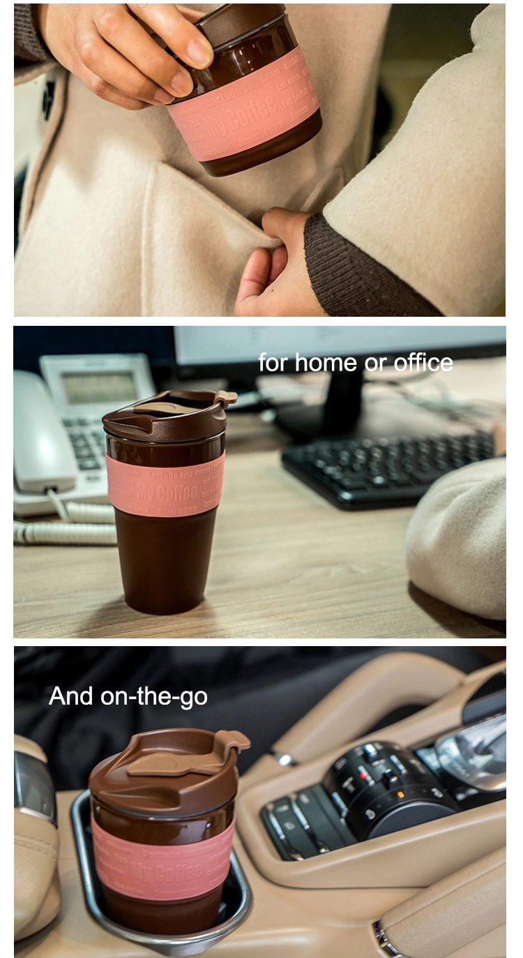 350ml Heat Resistant Silicone Foldable Coffee Cups With Lid