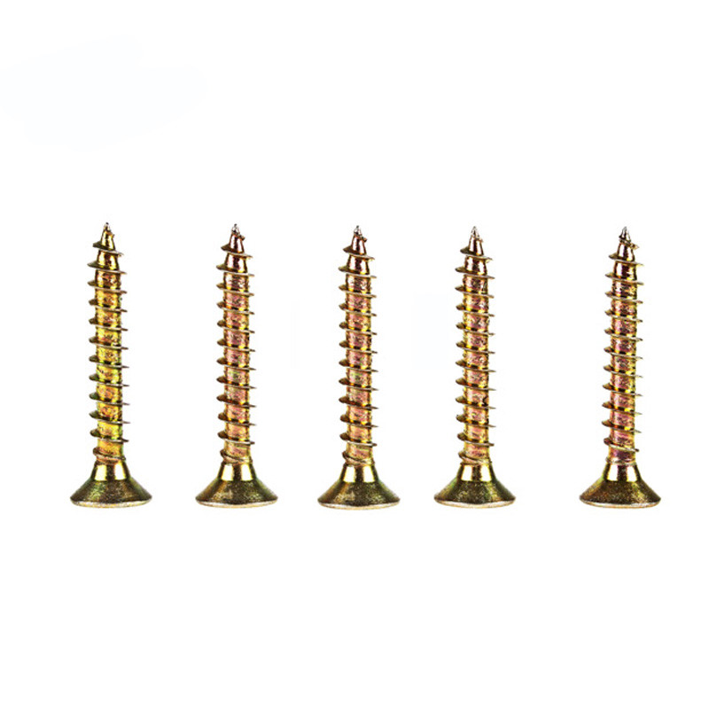 Chipboard Screw Yellow / White Zinc Countersunk Head DIN7505 Harden MDF Furniture
