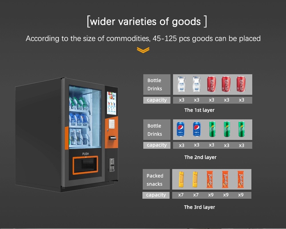 Custom Mini Sale Snacks Drinks Combo Ice Self Serve Vending Machines