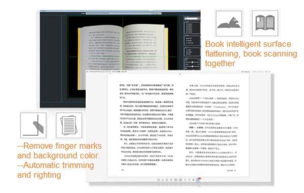 Portable Smart Book Scanner 16 Mega Pixels A3 Style Intelligent Surface Flattening