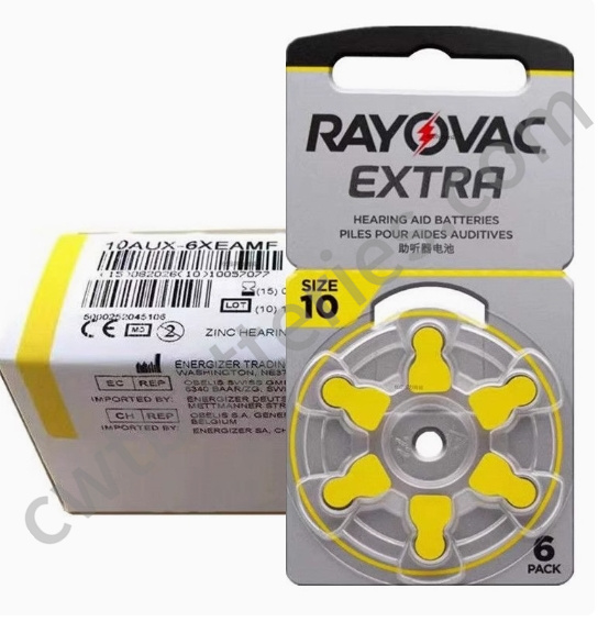 RAYOVAC EXTRA A10 Zinc Air Hearing Aid Batteries 1.45V 75mAh Size 10