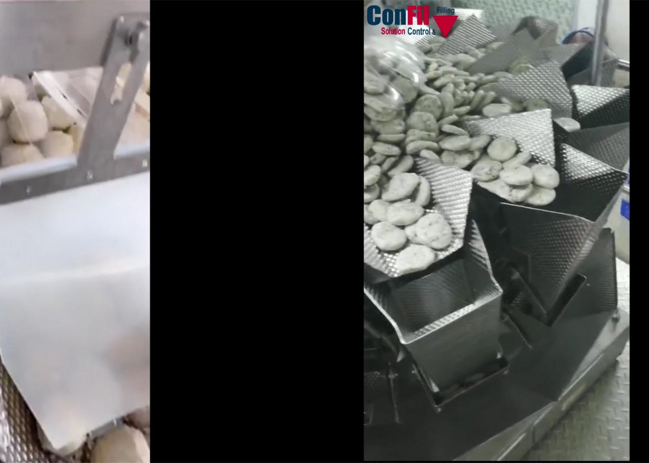 Multihead Weigher 4.5kW Rotary Vacuum Packaging Machine For Meatball FishBall