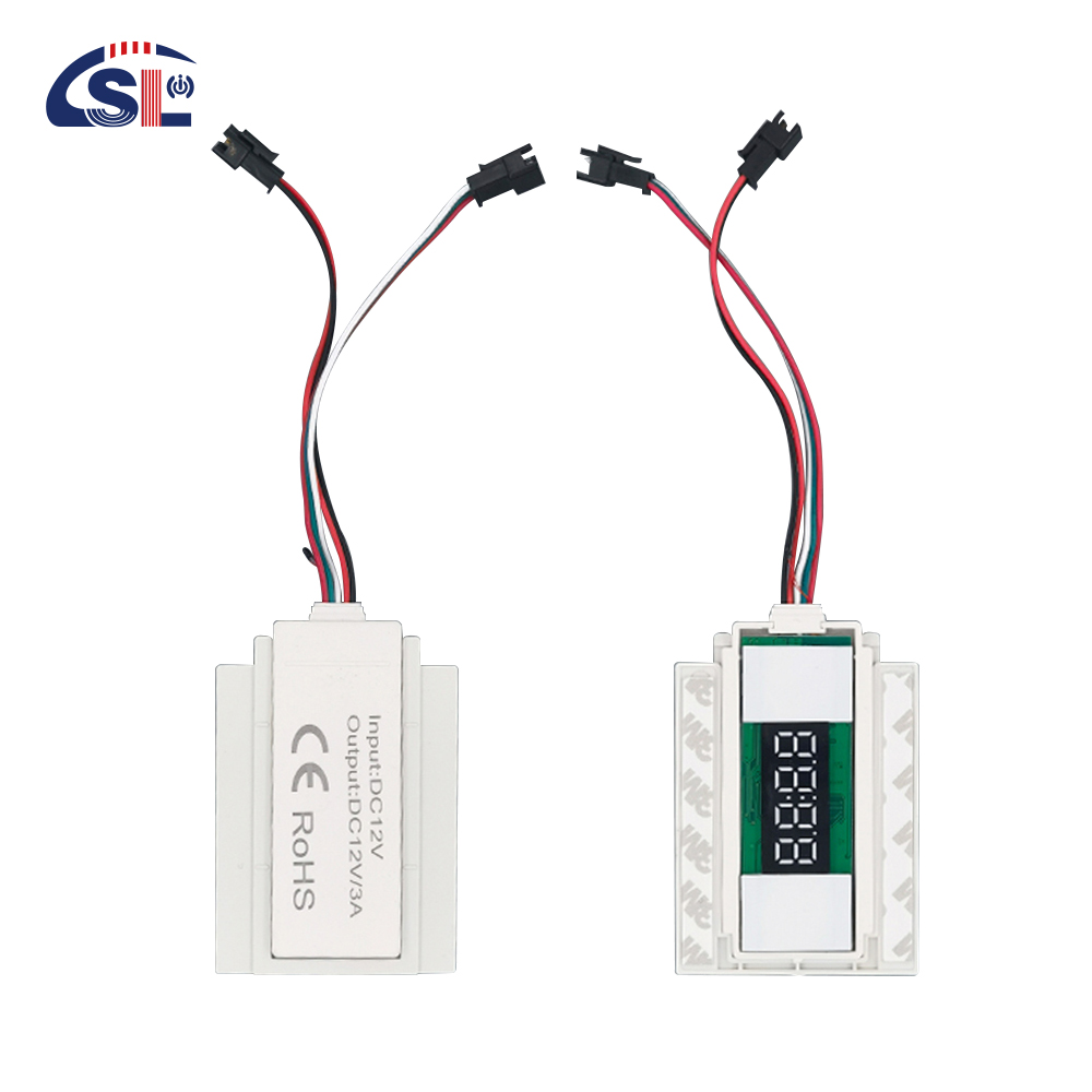 DC12V 12W Muti-function Split Two Buttons Middle Display Time Touch Sensor Switch for Mirrors