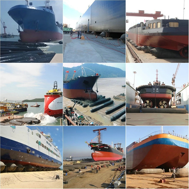 Smooth Rubber Marine Air Bag Cylindrical Shape For Ship / Vessel / Docking