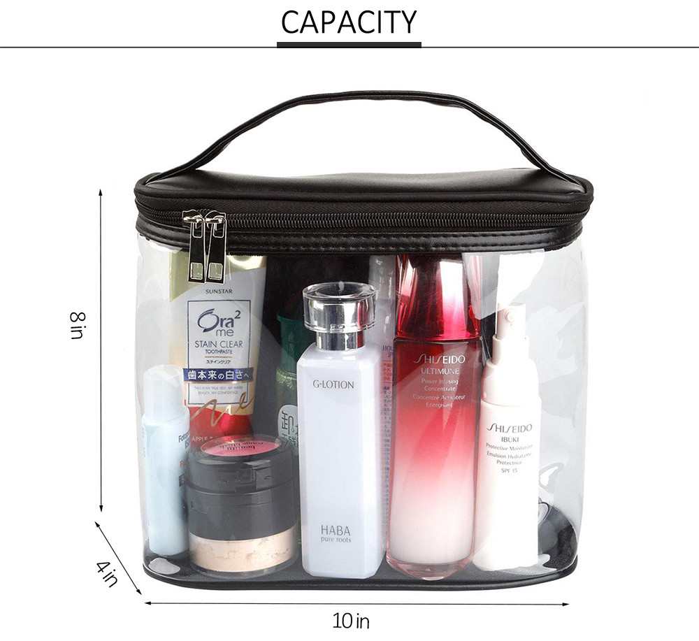 Water Resistant Portable PVC Transparent Toiletry Bag For Travel