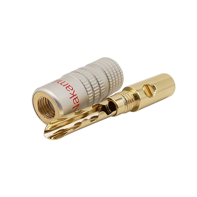 Practical Copper Nakamichi Speaker Plugs , Male Nakamichi Banana Connectors
