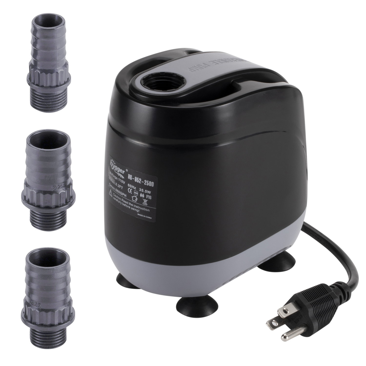 Hygger 50W submersible water pump for aquarium fish tank pond hydroponics fountain spray pump
