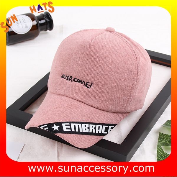 QF17044 Sun Accessory customized 5 panel baseball cap, Fashion ball cap for girls