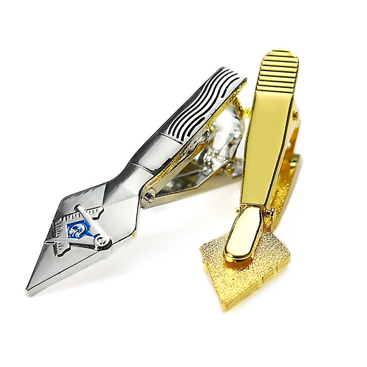 Gold Silver Plated Soft Enamel Masonic Tie Clips Airplane Tie Clip Engraved Tie Pin