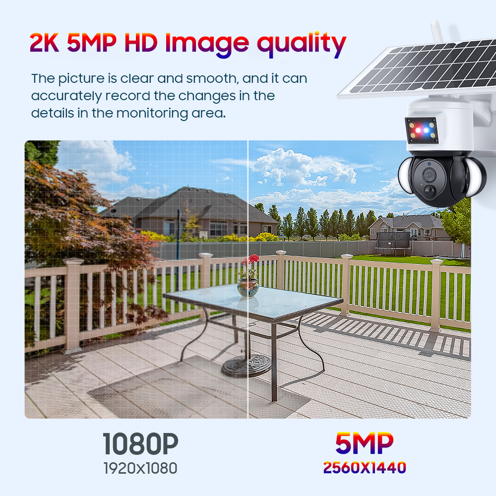 2K 5MP Solar Powered CCTV Camera 4G Outdoor White Color Stable