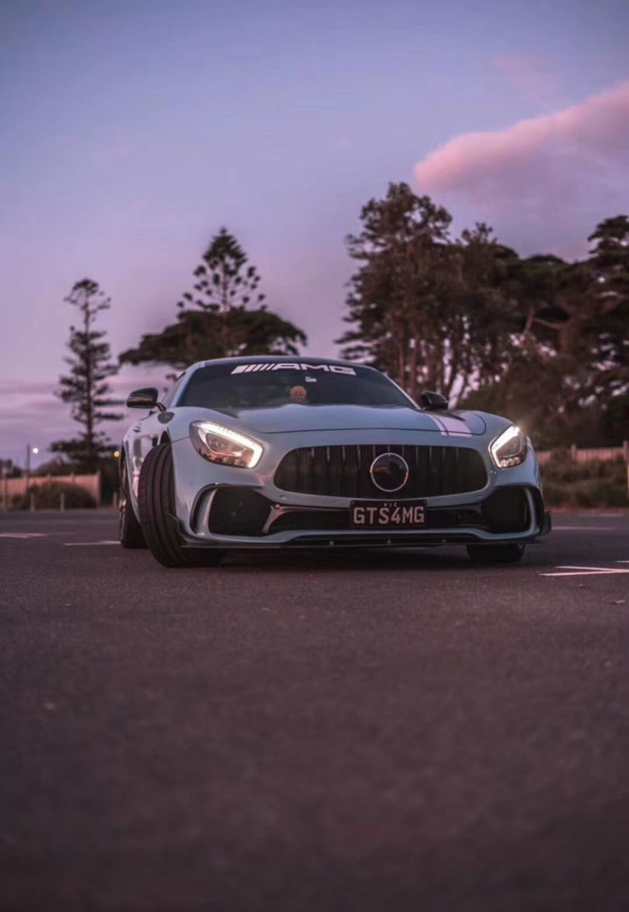 For Mercedes AMG GT Body Kit AMG GT Upgraded PD-style Front Bumper Diffuser Spoiler Body Kit