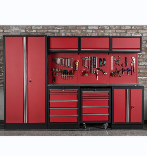 1.0mm 1.2mm 1.5mm Cold Rolled Steel Garage Metal Tool Cabinet with Optional Casters
