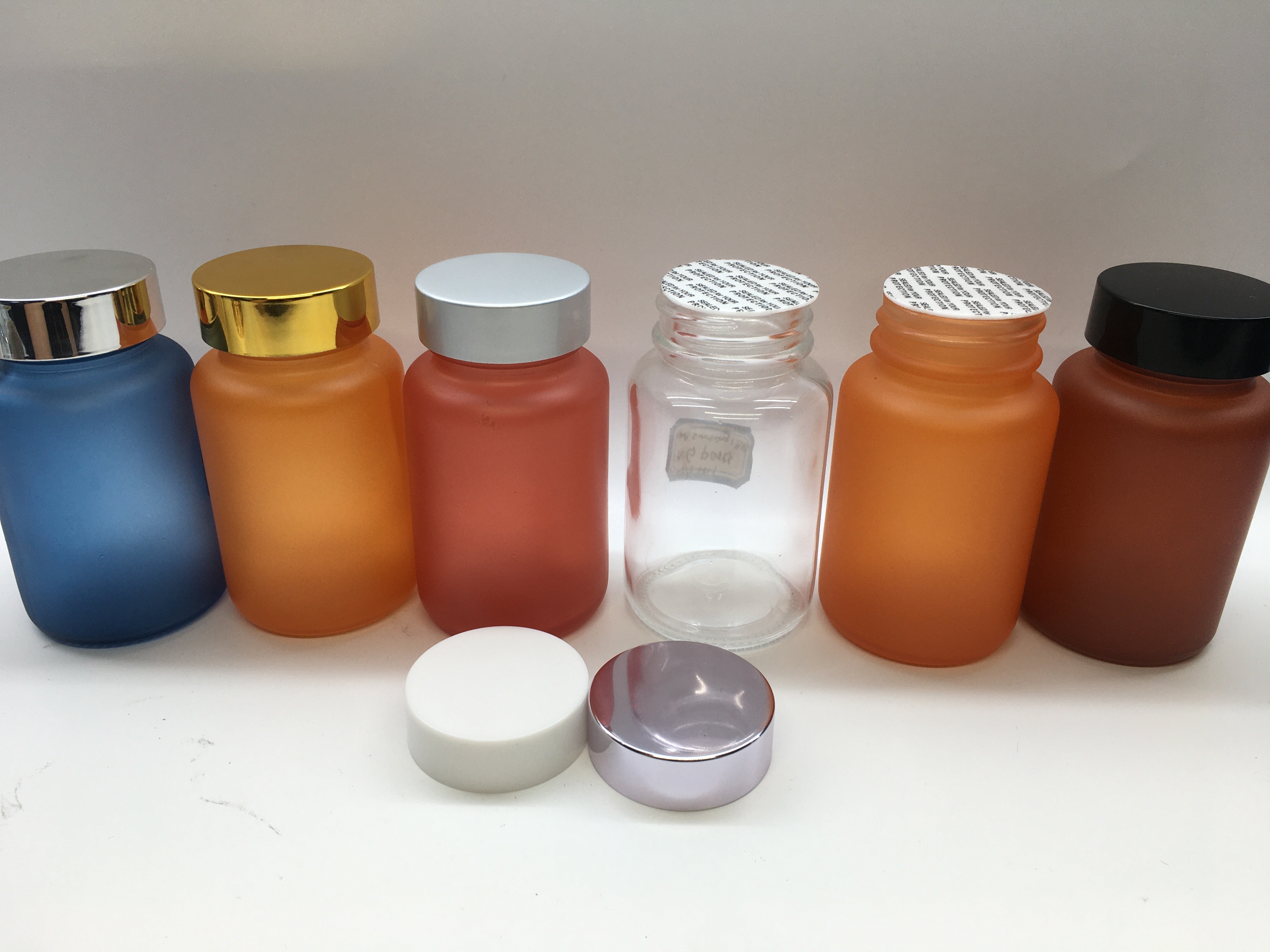 Translucent Frosted Glass Capsule Bottle Electroplate MSDS For Drugs