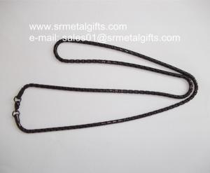 China Retail black plated stainless steel box chain necklace jewelry on sale