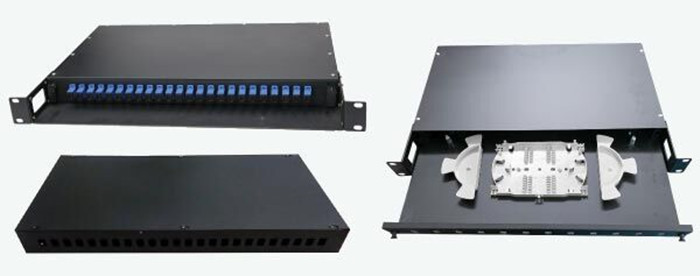 19" Rack Mounted Fiber Optic Patch Panel 24 Port SM Duplex Adapters