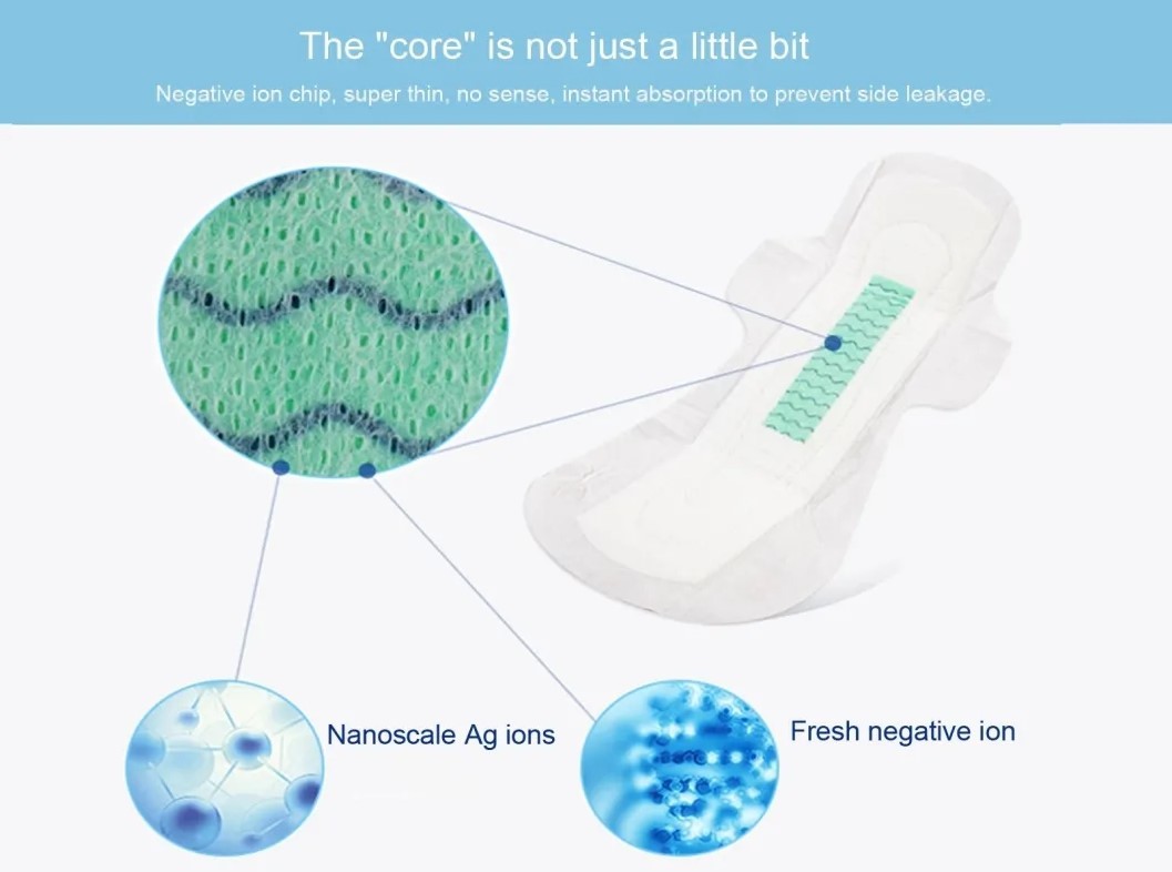 Daily Waterproof Anion Chip Long Overnight Sanitary Napkins