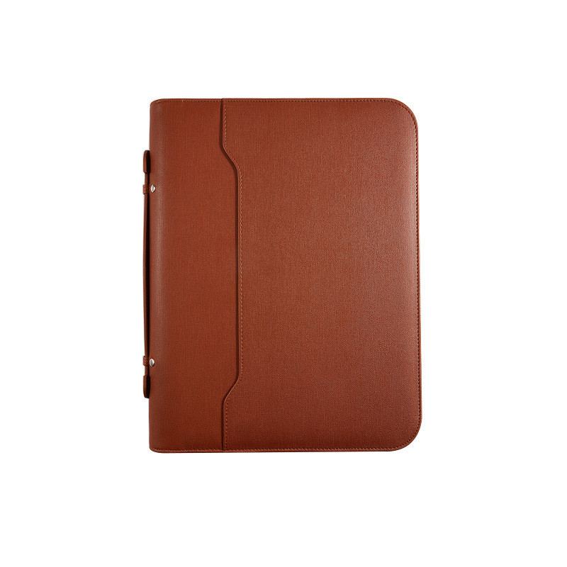 Ultraportable Leather Business Portfolio Folder Reusable Handheld Custom Logo