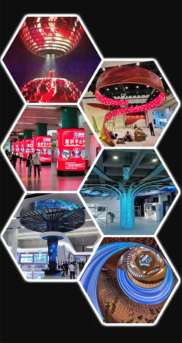 Indoor Flexible LED Panel Cylinder Column Soft LED Screen P1.875 P2 P2.5 P3 Curved LED Display Module