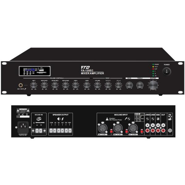 OEM RoHS PA System Amplifiers 120W Amp Versatile Connections For Hotel BGM