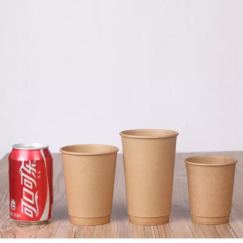 Desserts Flexo Printing 32oz Biodegradable Kraft Paper Hot Coffee Cups
