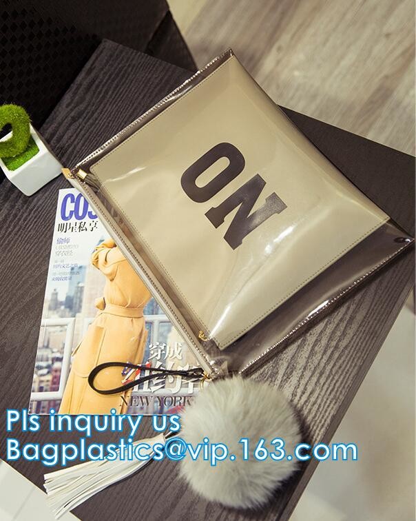 printed OEM logo slider zip lock bags, Slider Undergarment Bag With Lock, vinyl pvc A4 file bag with slider Zip lockkk
