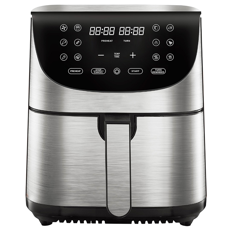 7L With Window Stainless Steel Air Fryer Oven Led Touch Screen For 12 Presets Easy Clean 1800w Home