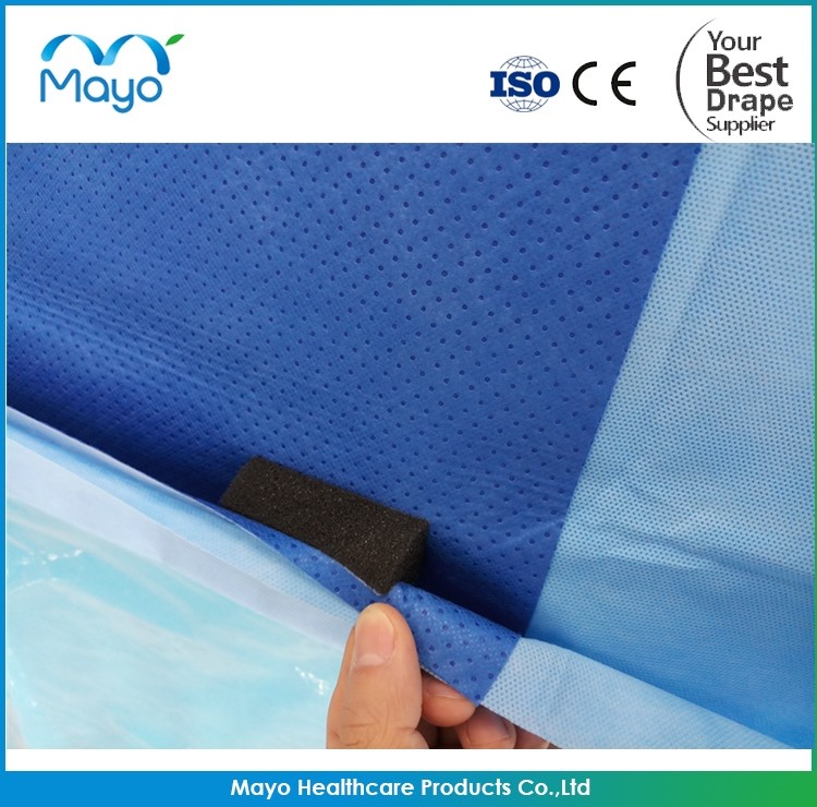 PP PE Femoral Angiography Drape Disposable Surgical Drapes With 4 Hole