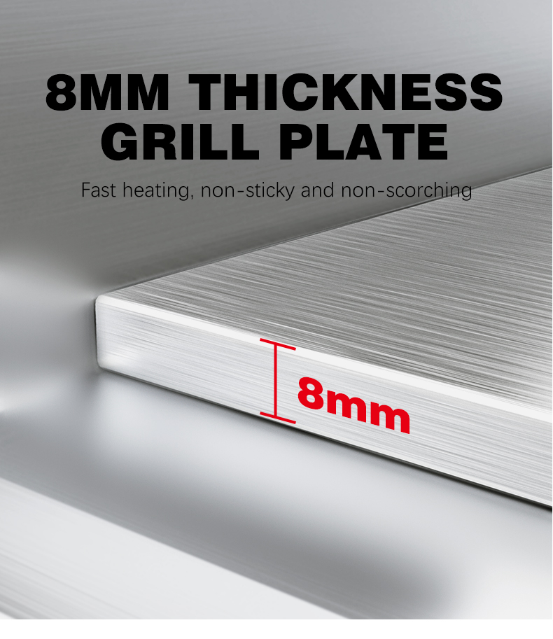 Dorayaki Teppanyaki Machine Commercial Stainless Steel Electric Griddle 8mm Thickness