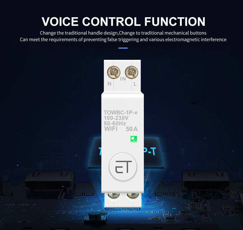 Din Rail WIFI Circuit Breaker Switch Remote Voice Control by Ewelink APP for Home mcb timer 110V 220V 380V