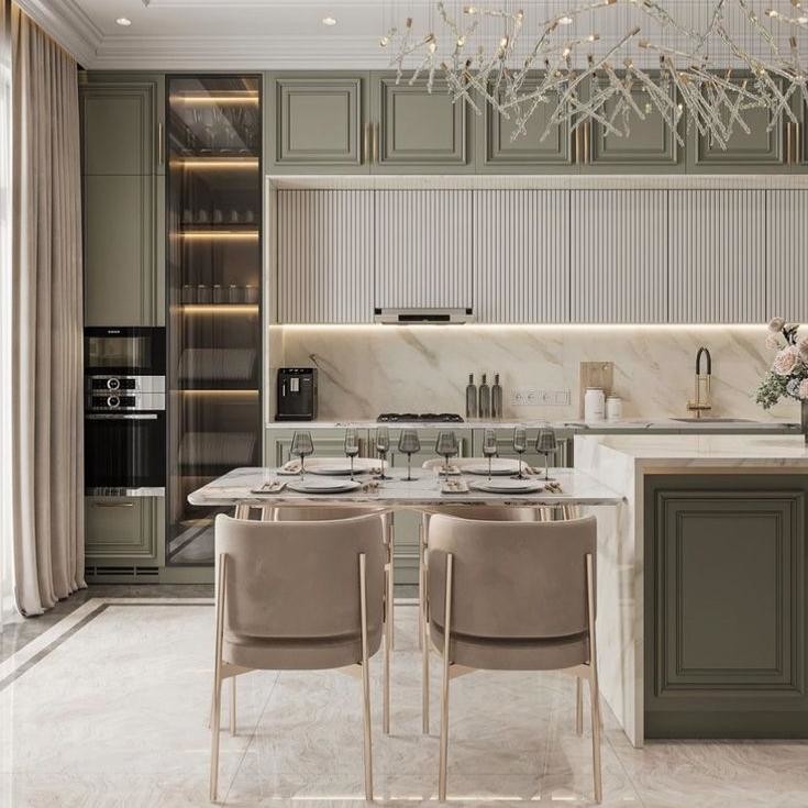 Custom Design Complete Solid Wood Kitchen Cabinets Island Particle Board Carcass Kitchen Furniture