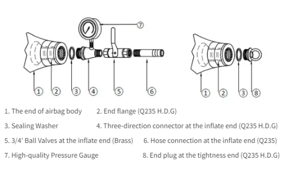 High Pressure Black Marine Rubber Airbag For Shipping Launching 16