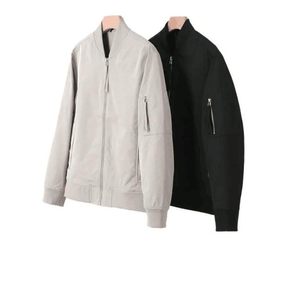 Solid Color Smart Casual Flight Coat Men&prime;s Bomber Jacket