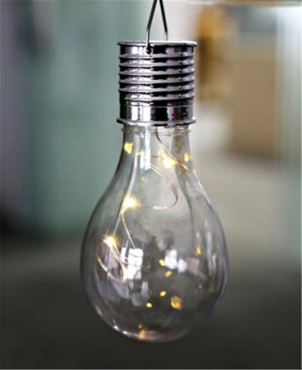 Solar Powered Energy-Saving Bulb Light Hanging LED Lamp with Clip Lighting Control IP44 Water-Resistant Outdoor Fairy Lights for Christmas Holiday Party Garden