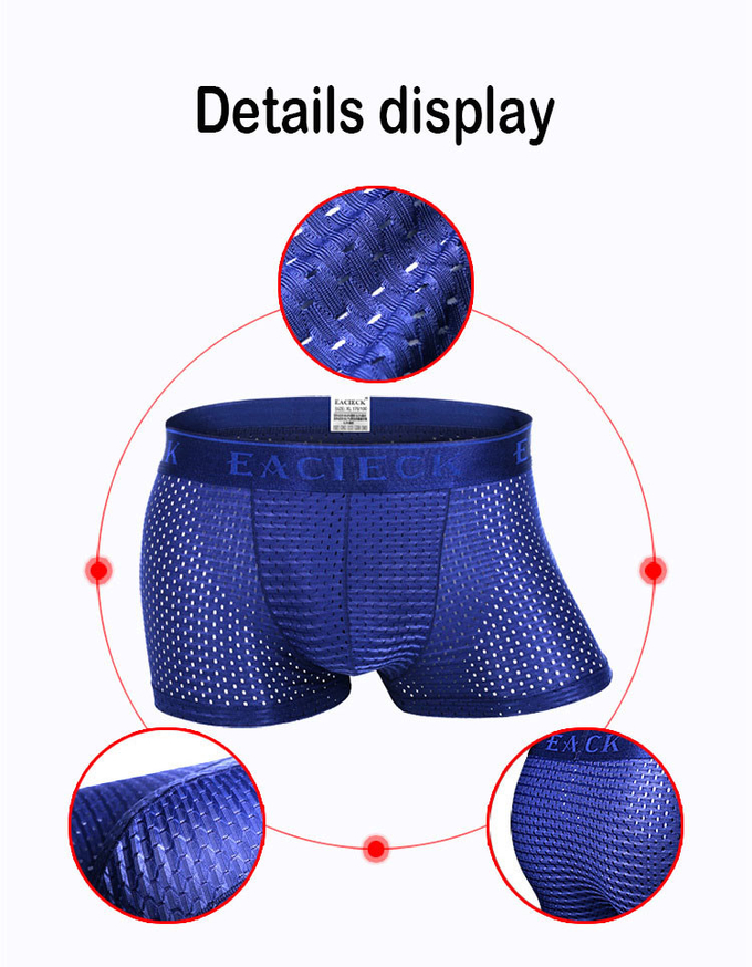 3xl Classic Mens Boxer Shorts Plus Size Mid Waisted Ultra Thin Ice Fiber Mesh Underwear Panties