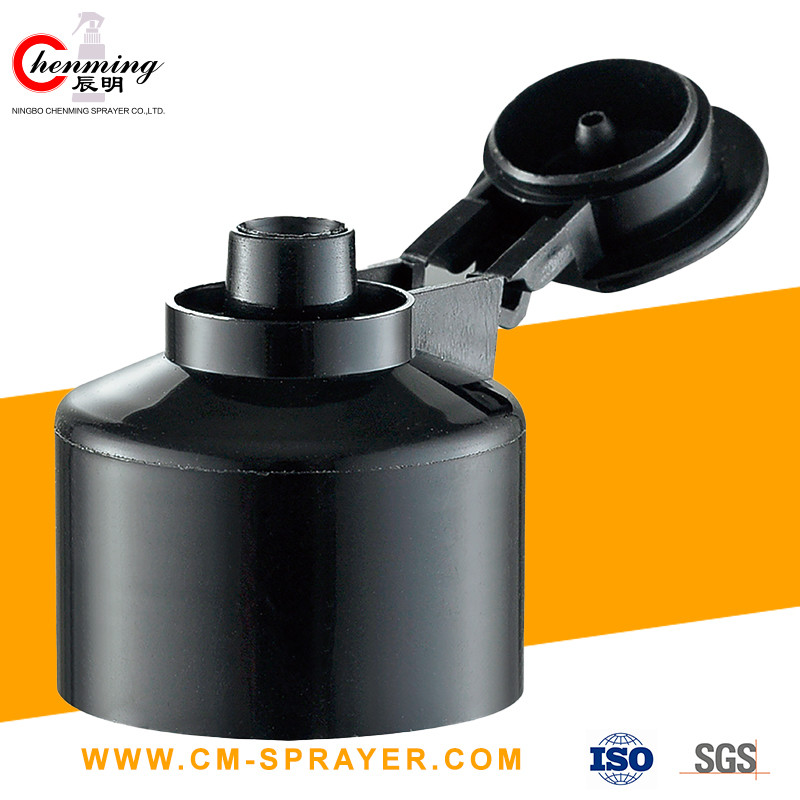 20mm 24mm 28mm Black Flip Top Caps For Bottles 50ml 100ml 22/400 38-400