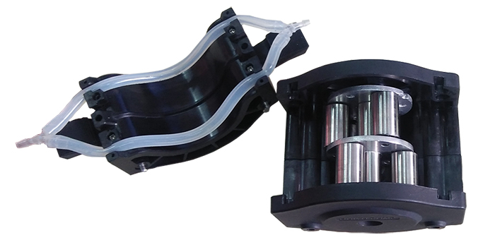 low pulsation linear peristaltic pump head