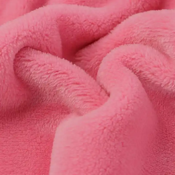 Customized Color 100D Yarn Count Coral Fleece Fabric for Pajamas 300gsm Double Faced