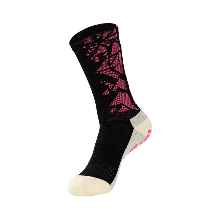 Spring Thick Padded Football Custom Anti-slip Crew Football Socks Grip Weaving Method