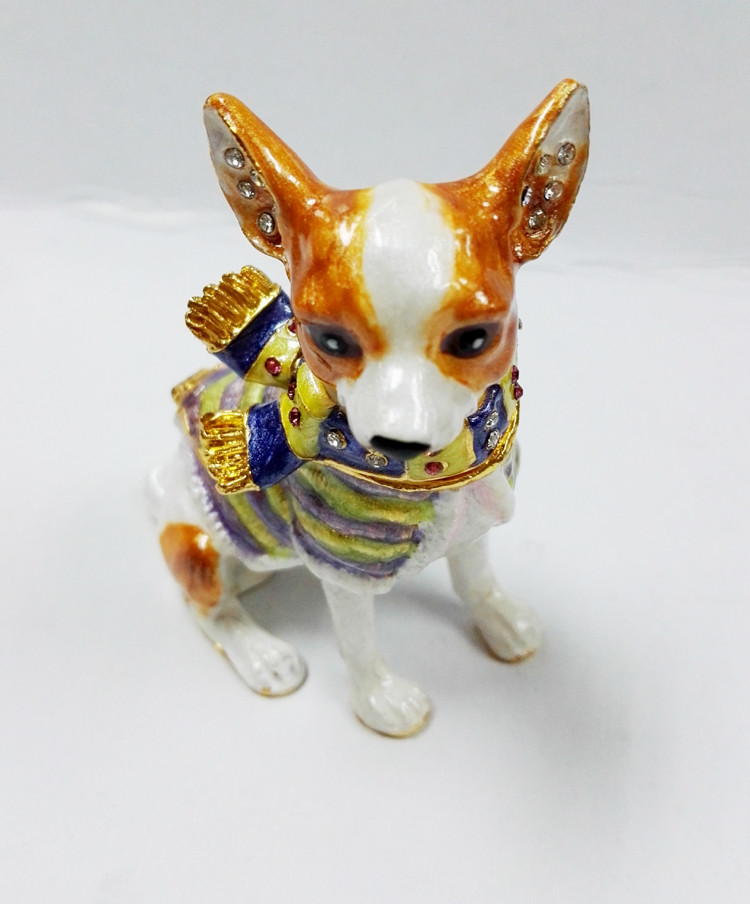 Cute Dog Jewelry Box Metal jewelry box Animal Trinket Box For Gift