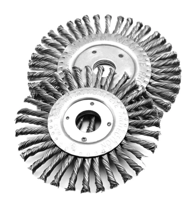 4 Inch Twisted Knotted Wire Brush For Polishing Custom Color Crimped Wire Wheel Brush Metal High Tensile Polishing Steel