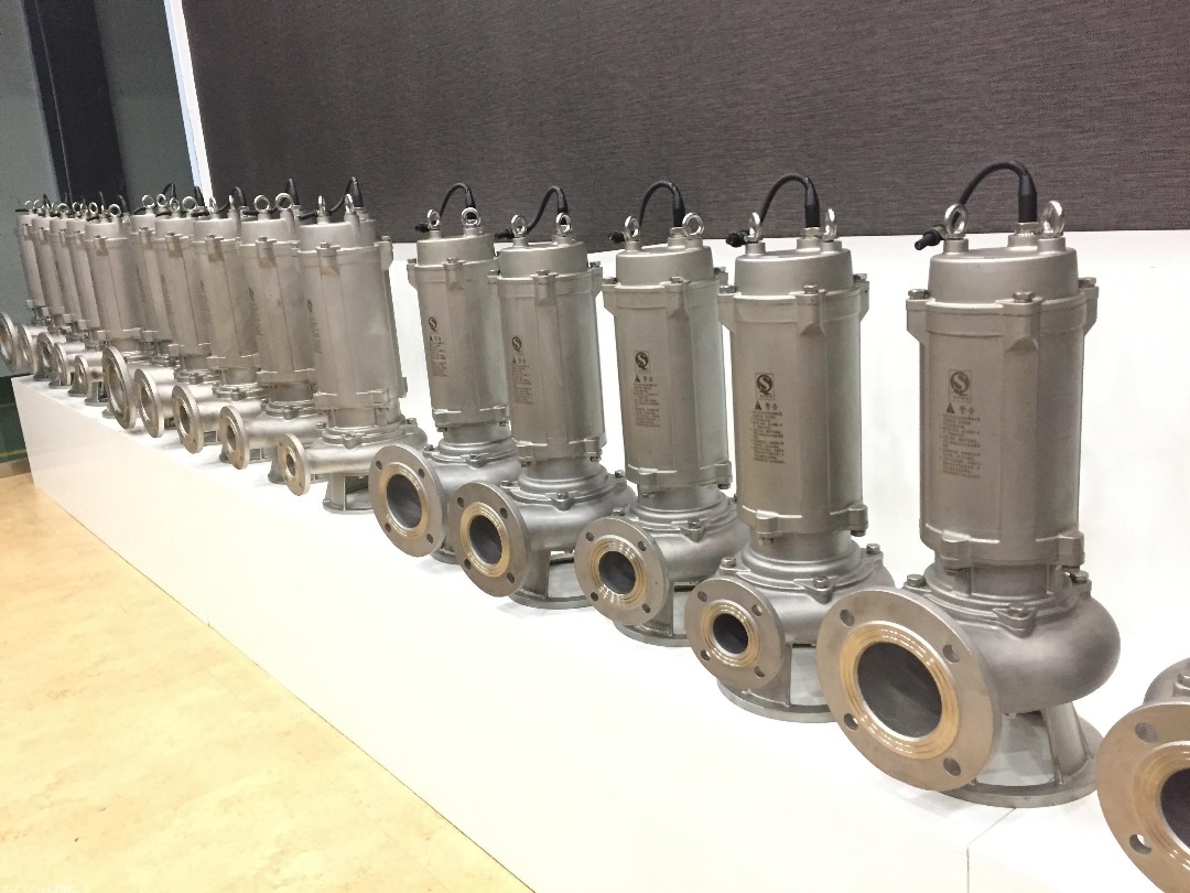 WQP Stainless Steel Sewage Pump , Non Clogging Submersible Pump 220V/380V