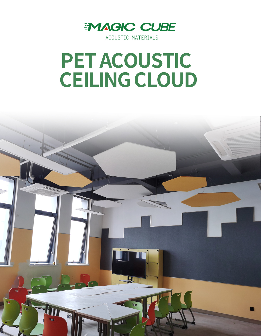 9mm Thickness Polyester Fiberglass Ceiling Panel For Modern Interior Design
