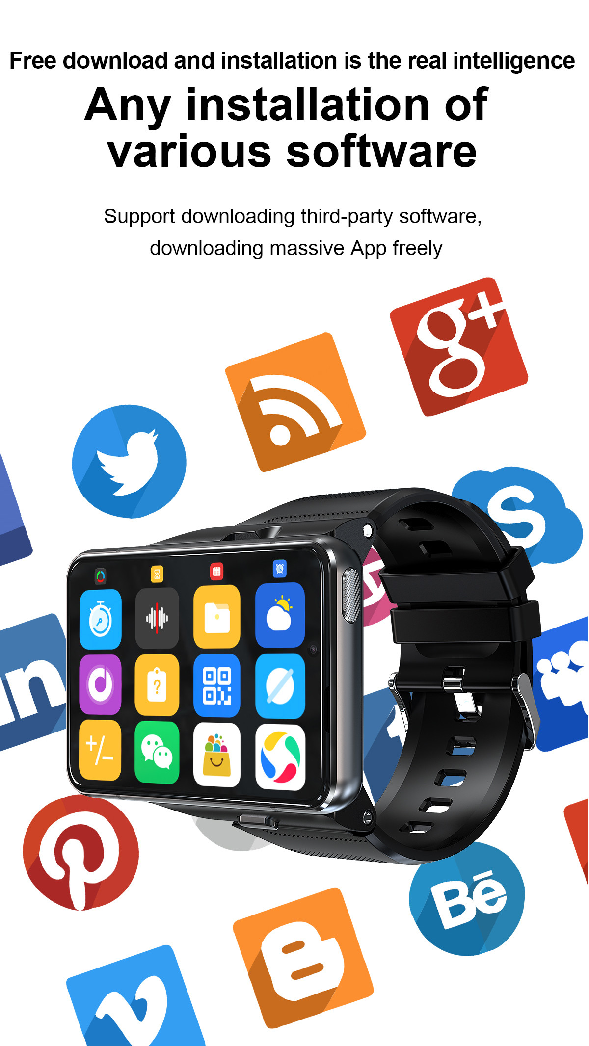 S999 4G Smart Watch 2.88 Inch Android Sim Card Smartwatch With MTK6761 Wifi Video Phone Call