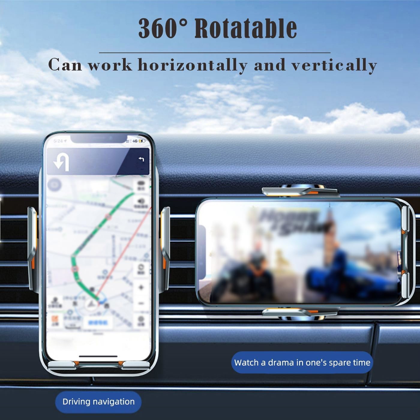 Tempered Glass Wireless Fast Charger Smart Mobile Phone Stand Car Mounted