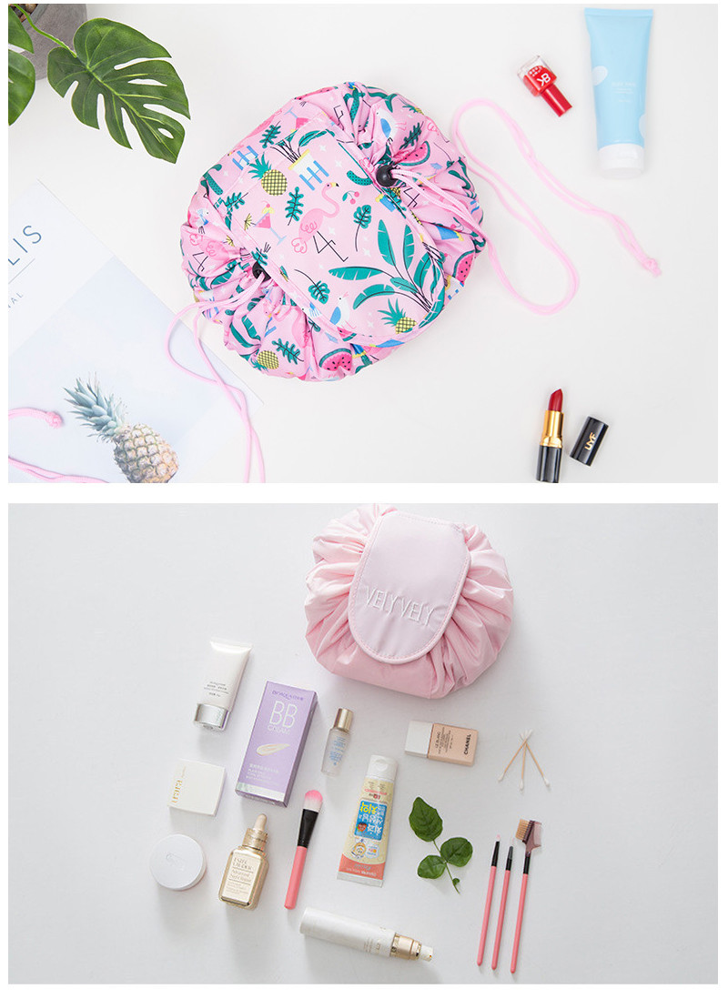 L48*H48CM Polyester Drawstring Makeup Bag For Travel